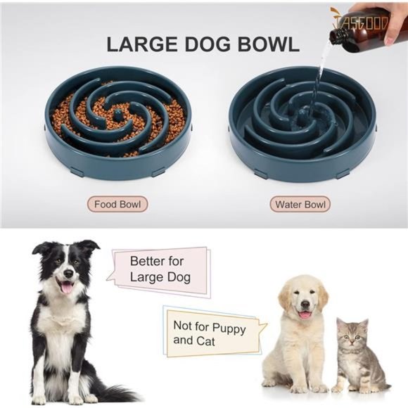 Slow Feeder Dogs Bowl for Large Dogs,Anti-Gulping Pet Slower Food Feeding Bowls - Picture 5 of 6